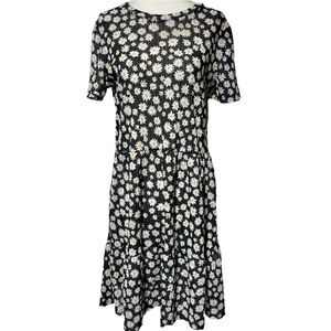 black and white floral dress zara Emily Dress in Black Flowers #6106IB FINAL SALE – Zaikamoya main image 1